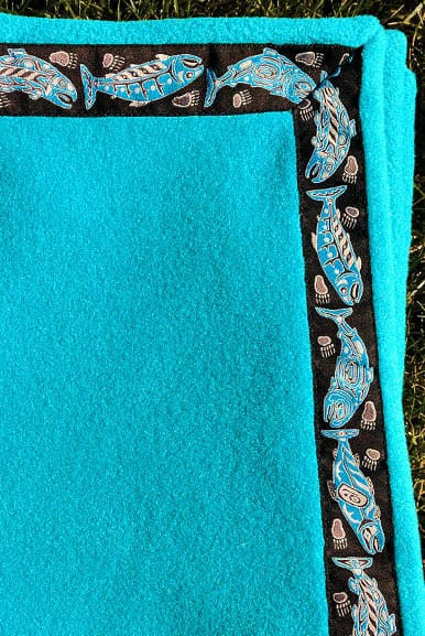 Aqua fleece blanket sale