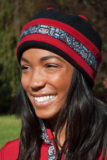 WOMEN'S AURORA HAT / (Softshell) / Ruby,  Black,  / Totem-Brite (trim)