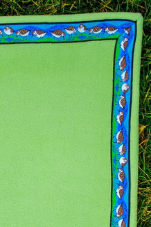 BLANKET - 5' x 5'  / (Double-Sided Thermal Fleece) / Meadow, / Sandpipers-Lime (trim)