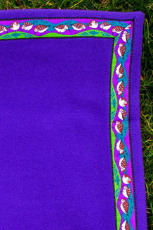 BLANKET - 5' x 5'  / (Double-Sided Thermal Fleece) / Purple, / Sandpipers-Razzle (trim)