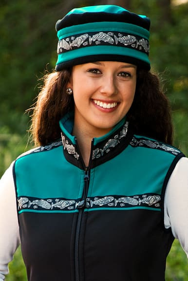 Teal fleece shop vest