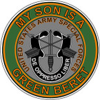 STICKER US ARMY VET SPECIAL FORCES GREEN BERET SON