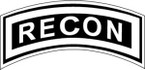 STICKER US ARMY VET FORCE RECON TAB BW