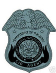 STICKER US ARMY UNIT CID SHIELD GREY