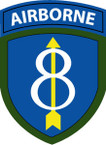 STICKER US ARMY UNIT 8TH INFANTRY DIV SHIELD TAB