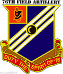 STICKER US ARMY UNIT 76th Field Artillery Regiment - with Text
