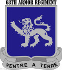 STICKER US ARMY UNIT 68TH Armor Regiment with Text