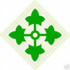 STICKER US ARMY UNIT 4TH INFANTRY DIV SHIELD COL
