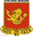STICKER US ARMY UNIT 25th Field Artillery Regiment with Text