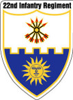 STICKER US ARMY UNIT 22ND INFANTRY REGIMENT SHIELD
