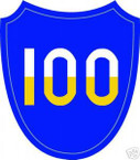 STICKER US ARMY UNIT 100TH INFANTRY DIV SHIELD COL