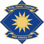 STICKER US ARMY UNIT  40TH INFANTRY DIV. SHIELD CUS