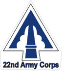 STICKER US ARMY UNIT  22ND CORPS SHIELD