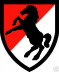 STICKER US ARMY UNIT  11TH ARMORED CAVALRY DIV SHIELD