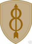 STICKER US ARMY UNIT   8TH INFANTRY DIV SHIELD DES