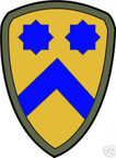 STICKER US ARMY UNIT   2nd Cavalry Div. SHIELD COL