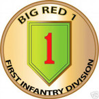 STICKER US ARMY UNIT   1ST INFANTRY DIVISION SHIELD