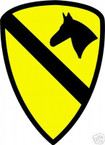 STICKER US ARMY UNIT   1ST CAVALRY SHIELD COLOR