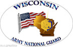 STICKER US Army National Guard US Wisconsin with Flag