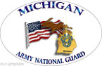 STICKER US Army National Guard Michigan with Flag
