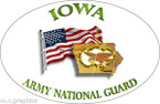 STICKER US Army National Guard Iowa with Flag