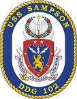 STICKER U.S. Navy USS Sampson DDG 102 Destroyer Emblem Crest