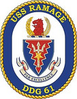 STICKER U.S. Navy USS Ramage DDG 61 Destroyer Emblem Crest