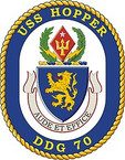 STICKER U.S. Navy USS Hopper DDG 70 Destroyer Emblem Crest