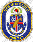 STICKER U.S. Navy USS Honolulu SSN-718 submarine emblem Crest Decommissioned
