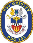 STICKER U.S. Navy USS Gridley DDG 100 Destroyer Emblem Crest