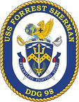STICKER U.S. Navy USS Forrest Sherman DDG 98 Destroyer Emblem Crest