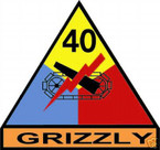 STICKER U S ARMY UNIT  40th Armor Div. SHIELD COLOR