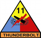 STICKER U S ARMY UNIT  11th Armor Div. SHIELD COLOR