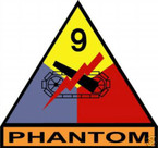 STICKER U S ARMY UNIT   9th Armor Div. SHIELD COLOR