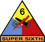 STICKER U S ARMY UNIT   6th Armor Div. SHIELD COLOR
