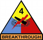 STICKER U S ARMY UNIT   4th Armor Div. SHIELD COLOR
