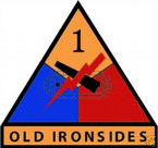 STICKER U S ARMY UNIT   1st Armor Div. SHIELD COLOR