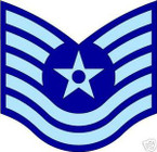 STICKER RANK AIR FORCE E6 TECHNICAL SERGEANT