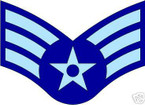 STICKER RANK AIR FORCE E4 SENIOR AIRMAN VINYL