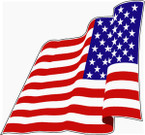 STICKER PATRIOTIC USA FLAG RED WHITE AND BLUE WAVING L