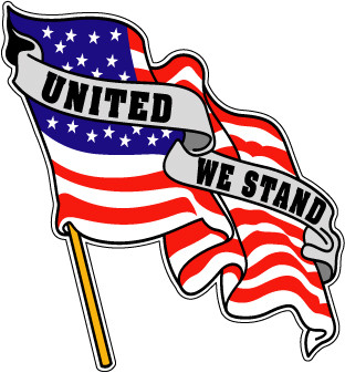 sticker patriotic united we
