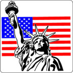 STICKER PATRIOTIC STATUE OF LIBERTY US FLAG DECAL