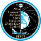 STICKER NASA SPACE SHUTTLE MISSION STS-75
