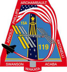 STICKER NASA SPACE SHUTTLE MISSION STS-119