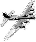 STICKER MILITARY AIRCRAFT B-17 Flying Fortress