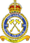 STICKER British Crest - RAF - 148 Squadron
