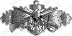 STICKER USN COMBAT SEABEE BADGE SILVER