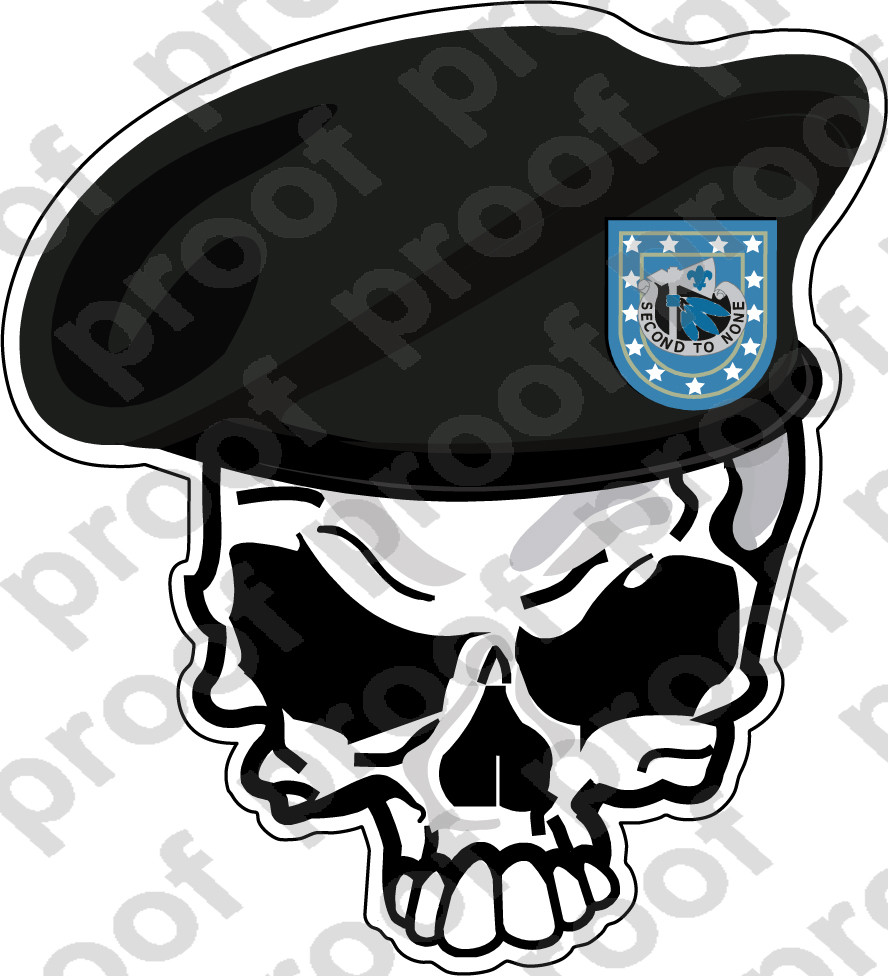 Sticker Us Army Beret Unit 2nd Infantry Div Skull M C Graphic Decals