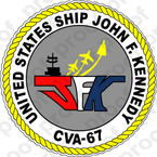 STICKER USN CVA 67 USS JOHN F KENNEDY B