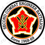 STICKER US ARMY UNIT  2nd Combat Engineer Battalion Korea